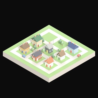 Parkside Homes - 3D icon from City Scenes
