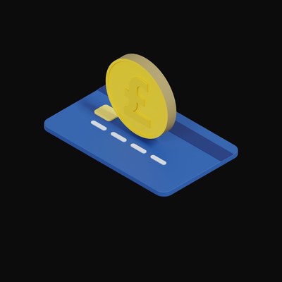 British Pound Floating Over a Credit Card - 3D icon from Crypto & Currency Credit Card Float