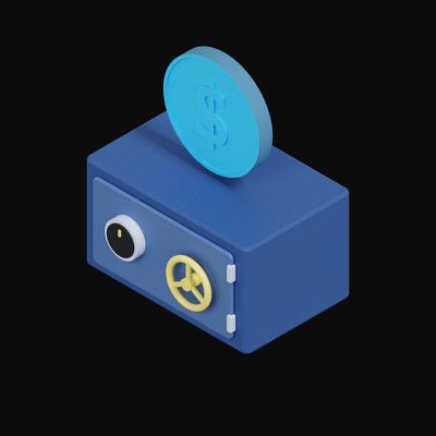 Argentine Peso Floating Over a Safe - 3D icon from Crypto & Currency Safe Float