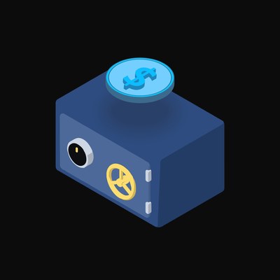 Argentine Peso Floating Over a Safe (Back) - animated icon from Crypto & Currency Safe Float