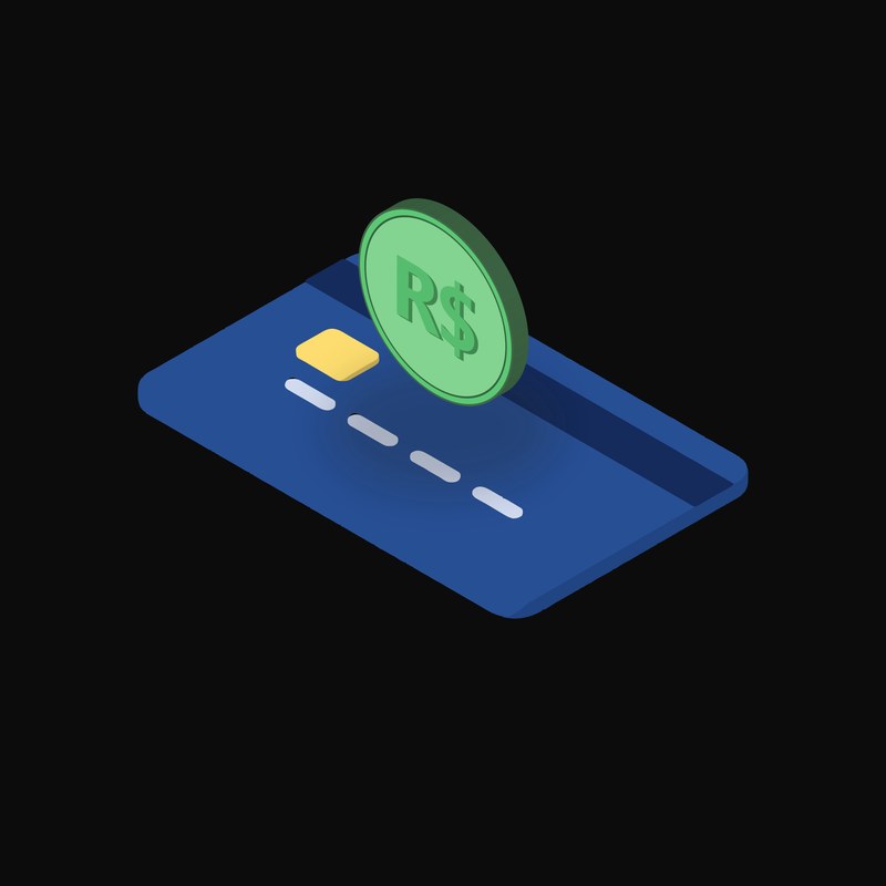 Brazilian Real Floating Over a Credit Card - animated icon from Crypto & Currency Credit Card Float