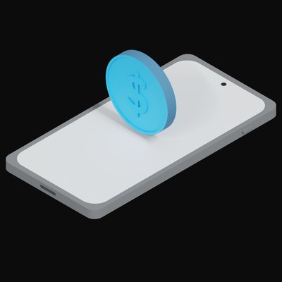 Phone Argentine Peso Floating - 3D icon from Crypto and World Currency Phone Float