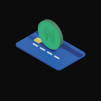 Nigerian Naira Floating Over a Credit Card - 3D icon from Crypto & Currency Credit Card Float