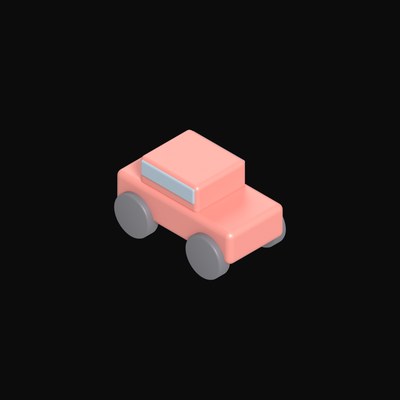 Red City Car - 3D icon from Clay Street Props