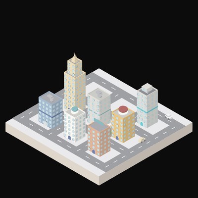 Landmark Spire Plaza - illustration from Isometric City Scene Illustrations