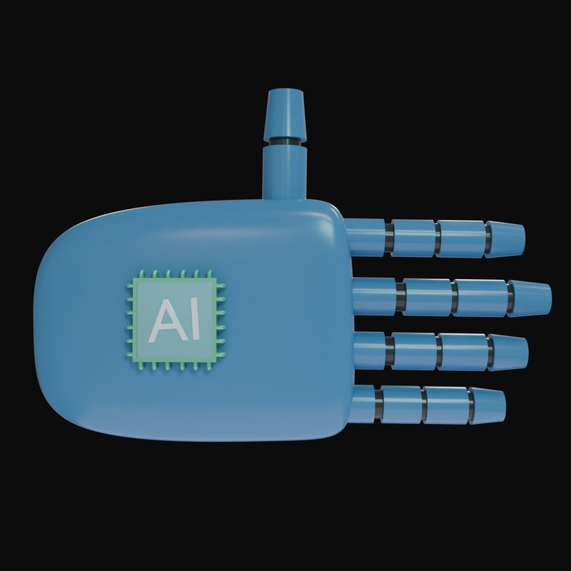 Steel Blue Open Hand Robot Hand 3D Icon - 3D icon from Robot Hand Gestures 3D Icons