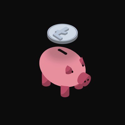 Litecoin Floating Over a Piggy Bank (Back) - animated icon from Crypto & Currency Piggy Bank Float