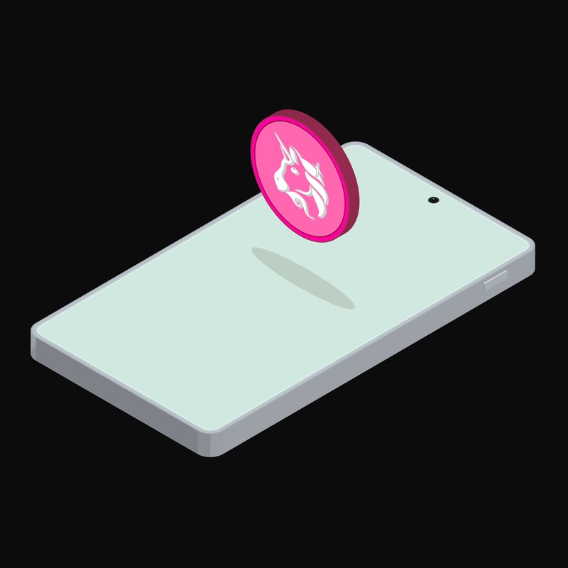 Phone Uniswap Floating - illustration from Crypto and World Currency Phone Float