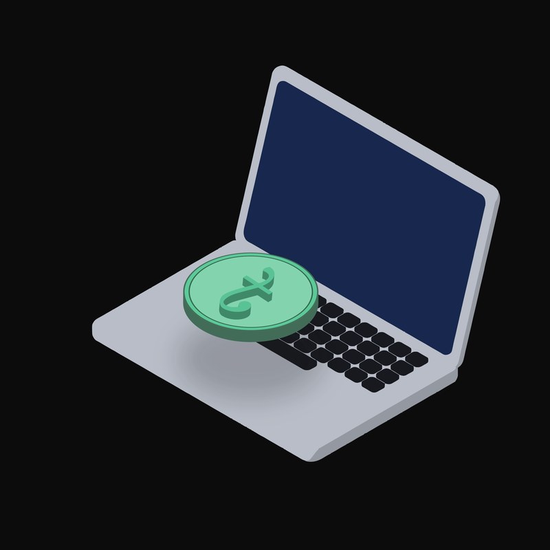 Bangladeshi Taka Floating Over a Laptop (Back) - animated icon from Crypto & Currency Laptop Float