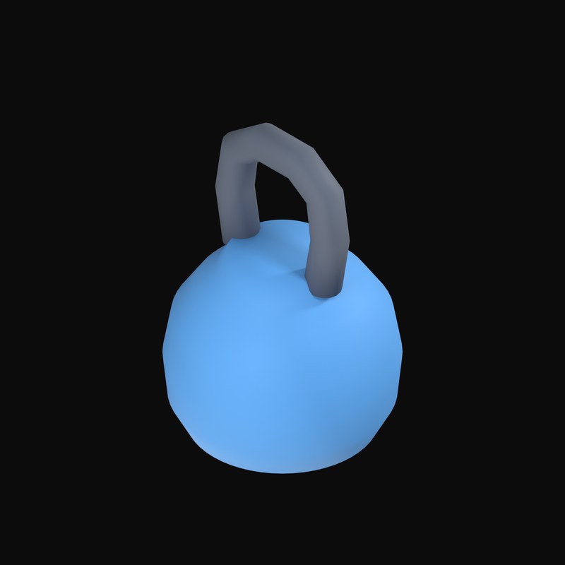 Blue Cast Iron Kettlebell - 3D icon from Fitness and Gym Equipment 3D Icons