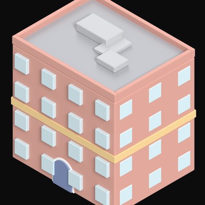 Brick Loft Building - 3D icon from Clay Buildings & Cottages
