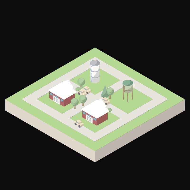 Dairy Yard - illustration from Industry and Transport Scenes Icons