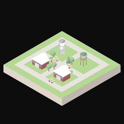 Dairy Yard - illustration from Industry and Transport Scenes Icons