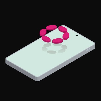 Phone Polkadot Floating Back - animated icon from Crypto and World Currency Phone Float