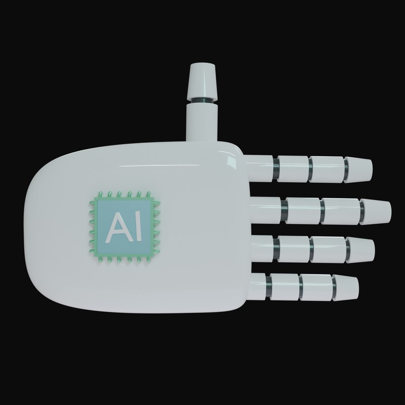 Open Hand Robot Hand 3D Icon - 3D icon from Robot Hand Gestures 3D Icons