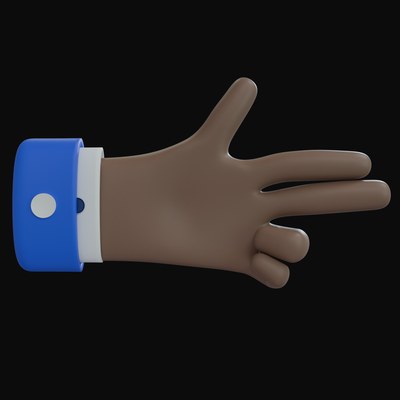 Brown Finger Gun Business Hand 3D Icon - 3D icon from Business Hand Gestures 3D Icons