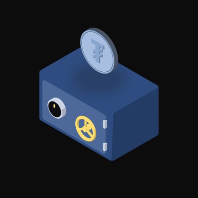 Mongolian Tugrik Floating Over a Safe - animated icon from Crypto & Currency Safe Float
