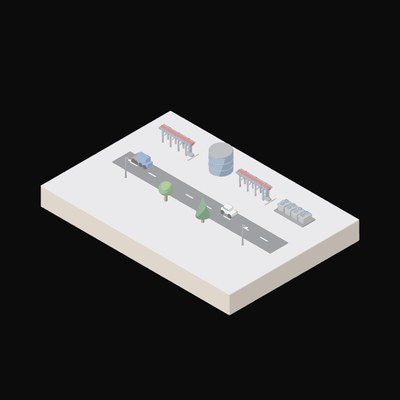 Chiller Plant Pipework - illustration from Isometric AI Infrastructure Scene Icons