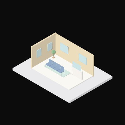 Clinic Waiting Area - illustration from Interior Scene Icons