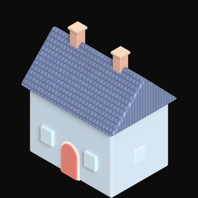 Twin-Chimney Manor Cottage - 3D icon from Clay Buildings & Cottages