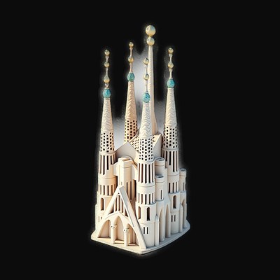 Clay Sagrada Familia 2 - 3D icon from Historic Buildings 3D Clay Icons