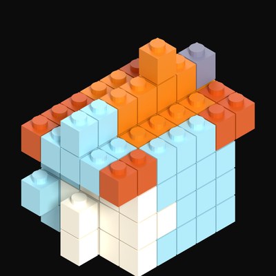 Toy Brick Rusty Oxide Boathouse - 3D icon from Toy Brick City