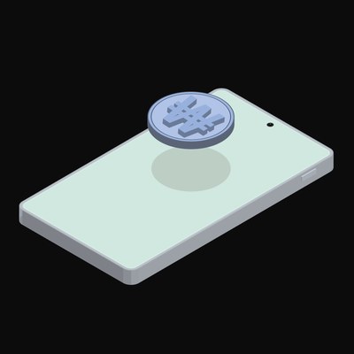 Phone Korean Won Floating Back - animated icon from Crypto and World Currency Phone Float