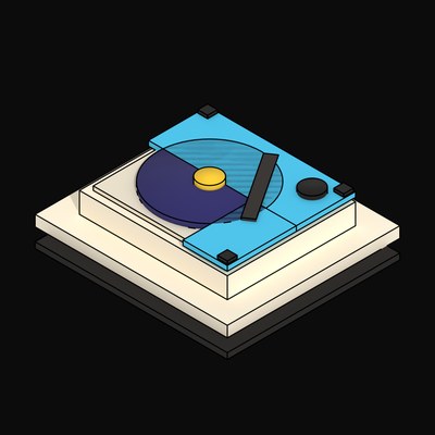 Cream Hard Disk with the Lid a Quarter Off - 3D icon from Neo Brutalist AI Hardware