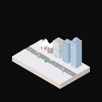 Rising Skyline - illustration from Isometric City Scene Illustrations