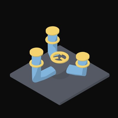 Data Pipeline Junction Animated Icon - animated icon from Data and Analytics Motion Icons