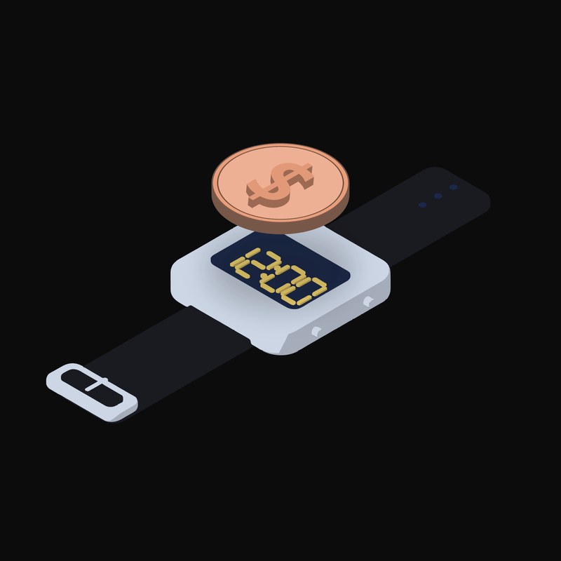Chilean Peso Floating Over a Watch (Back) - animated icon from Crypto & Currency Watch Float