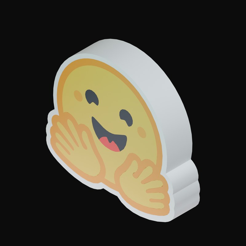 Hugging Face 3D Logo - 3D icon from AI Logos 3D