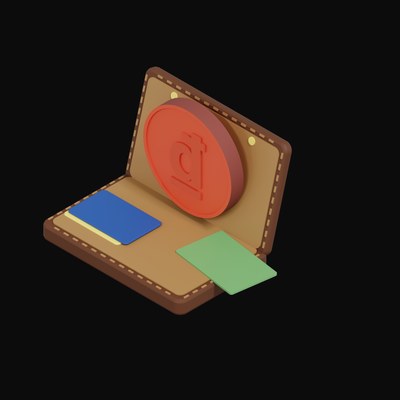 Vietnamese Dong Floating Over a Wallet - 3D icon from Crypto & Currency Wallet Float