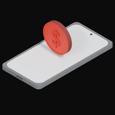 Phone Singapore Dollar Floating - 3D icon from Crypto and World Currency Phone Float