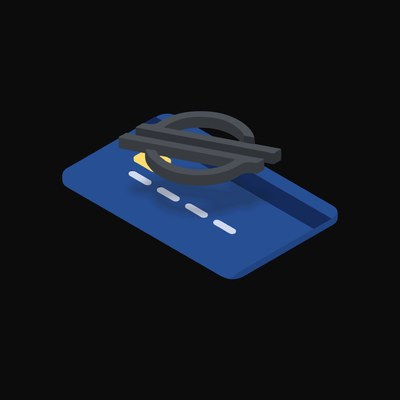 Stellar Floating Over a Credit Card (Back) - animated icon from Crypto & Currency Credit Card Float