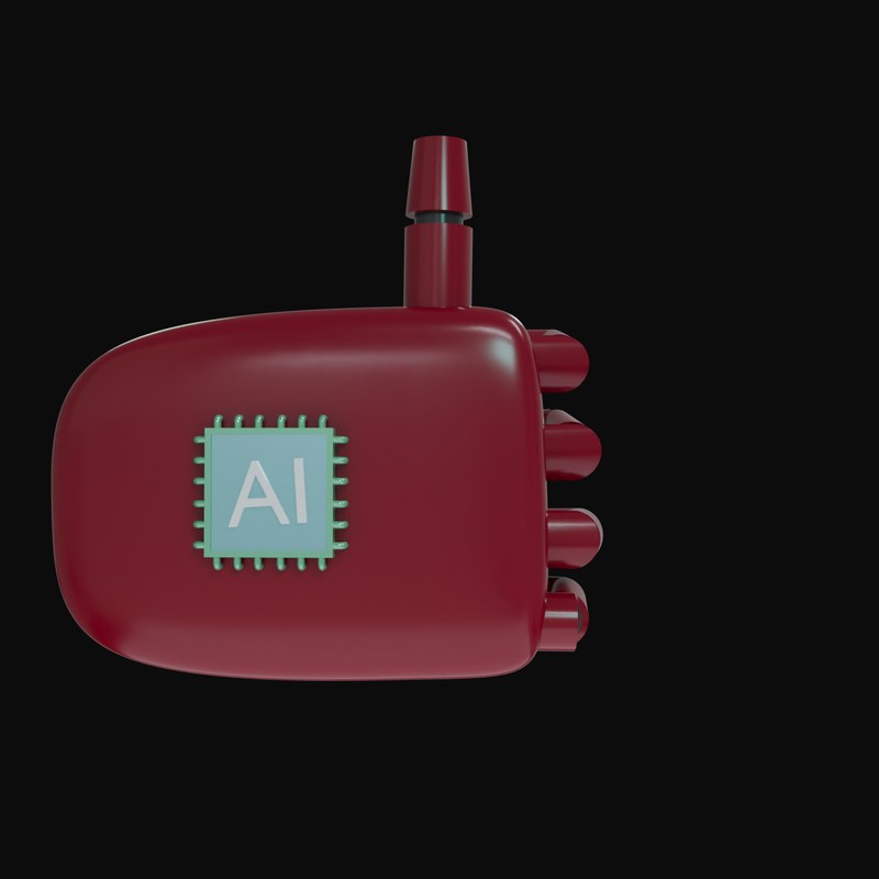Burgundy Thumbs Up Robot Hand 3D Icon - 3D icon from Robot Hand Gestures 3D Icons