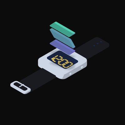 Solana Floating Over a Watch - illustration from Crypto & Currency Watch Float