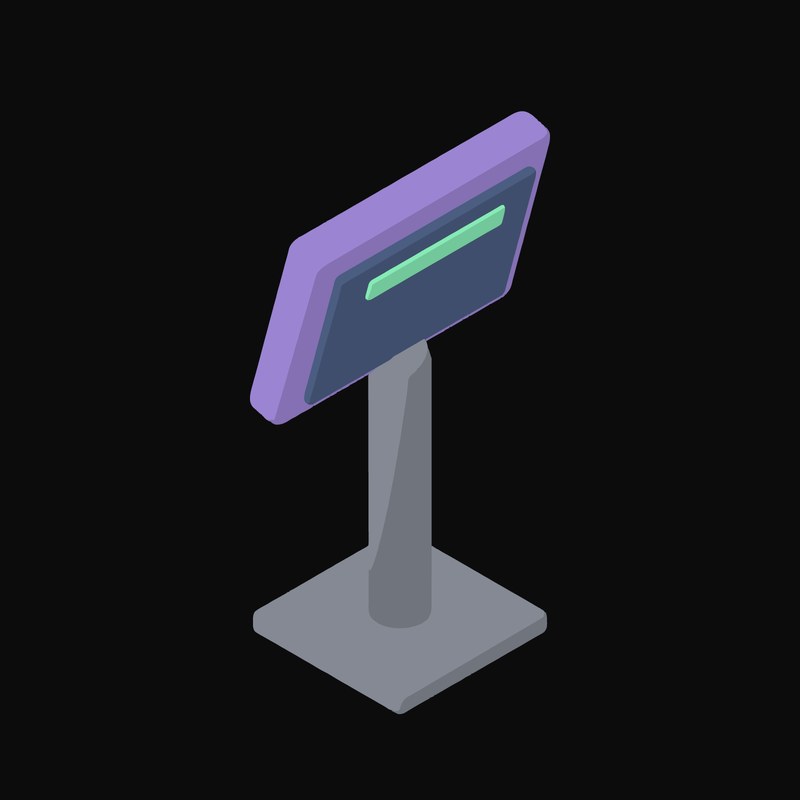 POS Till Screen on a Stand - illustration from Payment and Commerce Hardware Icons