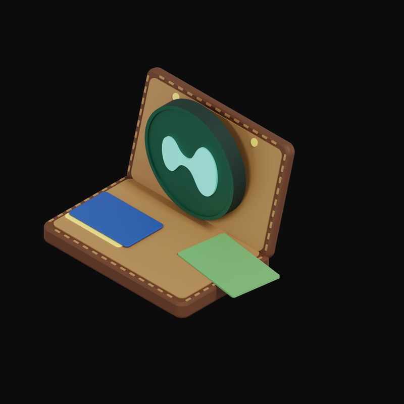 Hyperliquid Floating Over a Wallet - 3D icon from Crypto & Currency Wallet Float