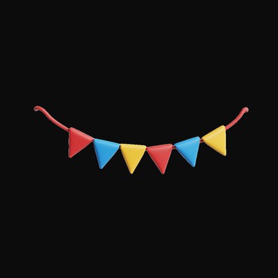 Colorful Football Bunting - 3D icon from World Cup Football Season