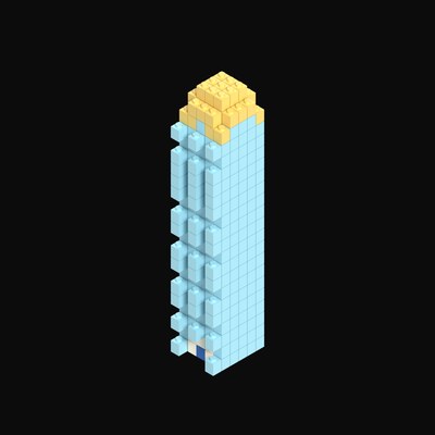 Toy Brick Stepped Ziggurat Tower - 3D icon from Toy Brick City