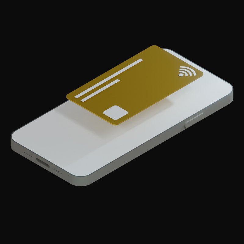 Gold Credit Card on a White Phone Animated Icon - animated icon from Credit Card and Phone Animated Icons