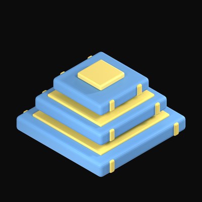 Blue Stacked Chip Dies 3D Icon - 3D icon from AI Chips and Processors 3D
