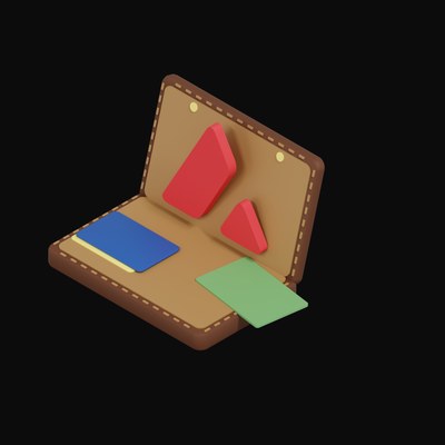 Avalanche Floating Over a Wallet - 3D icon from Crypto & Currency Wallet Float