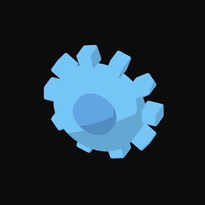 Blue AI Settings Gear Icon - illustration from AI Interface Symbol Icons