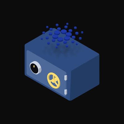 Cardano Floating Over a Safe (Back) - animated icon from Crypto & Currency Safe Float