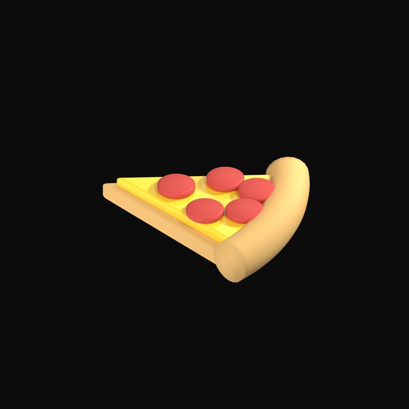 Pepperoni Pizza Slice 3D Icon - 3D icon from Clay Food 3D