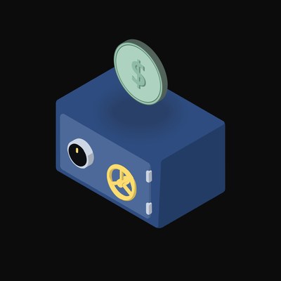 Mexican Peso Floating Over a Safe - animated icon from Crypto & Currency Safe Float