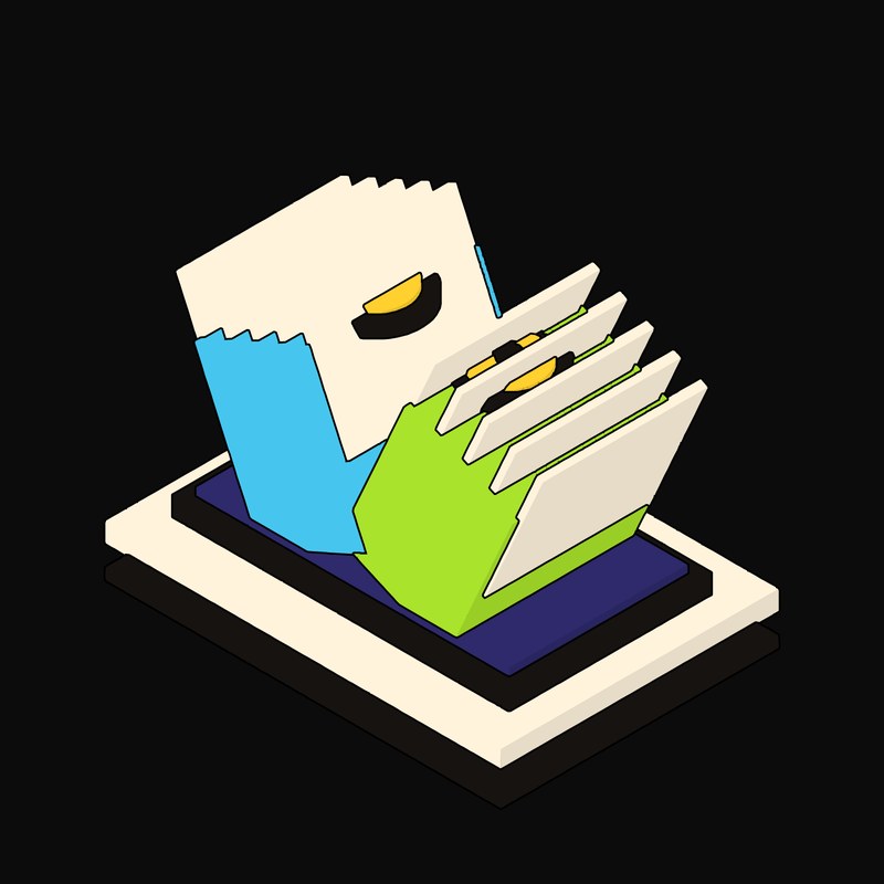 Cyan and Lime Dry Cooler Bank in a V Frame - illustration from Neo Brutalist AI Hardware Icons