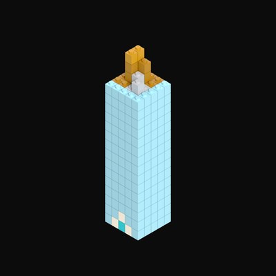 Toy Brick High-Rise with Rooftop Water Tank - 3D icon from Toy Brick City